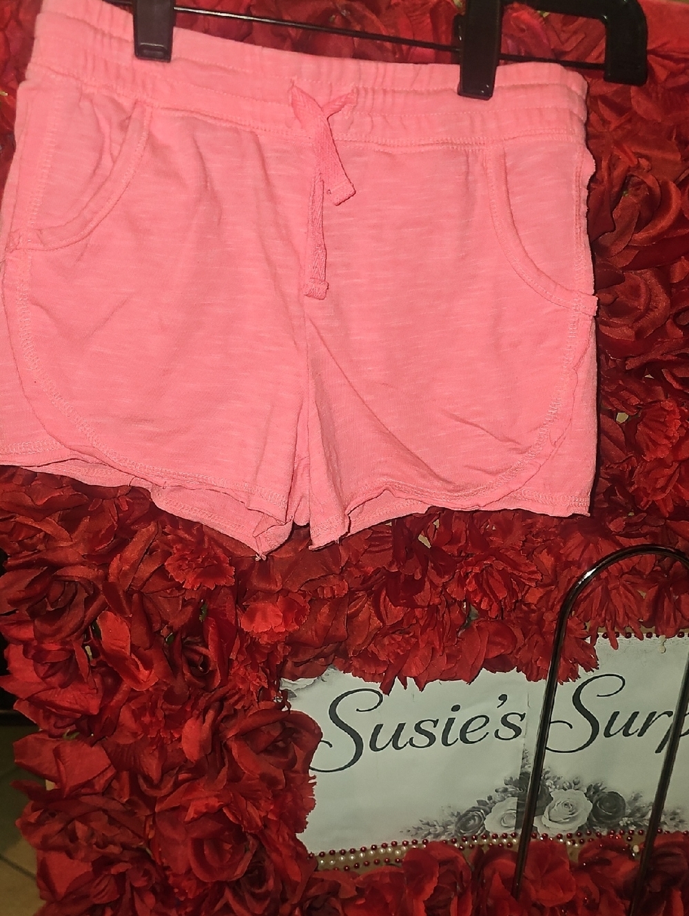 Old Navy Girls Coral Pink Drawstring Athletic Shorts Size 8